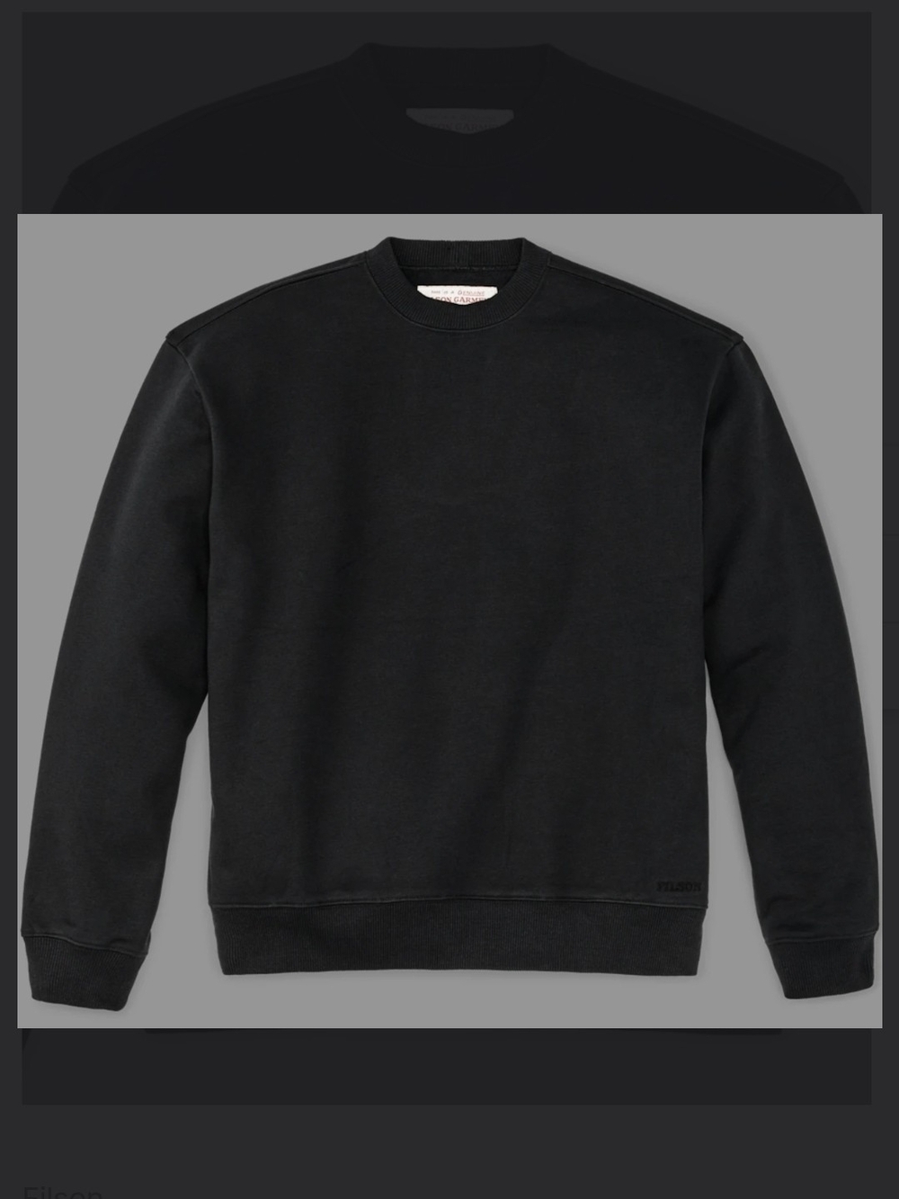 Filson Black Crewneck Sweatshirt